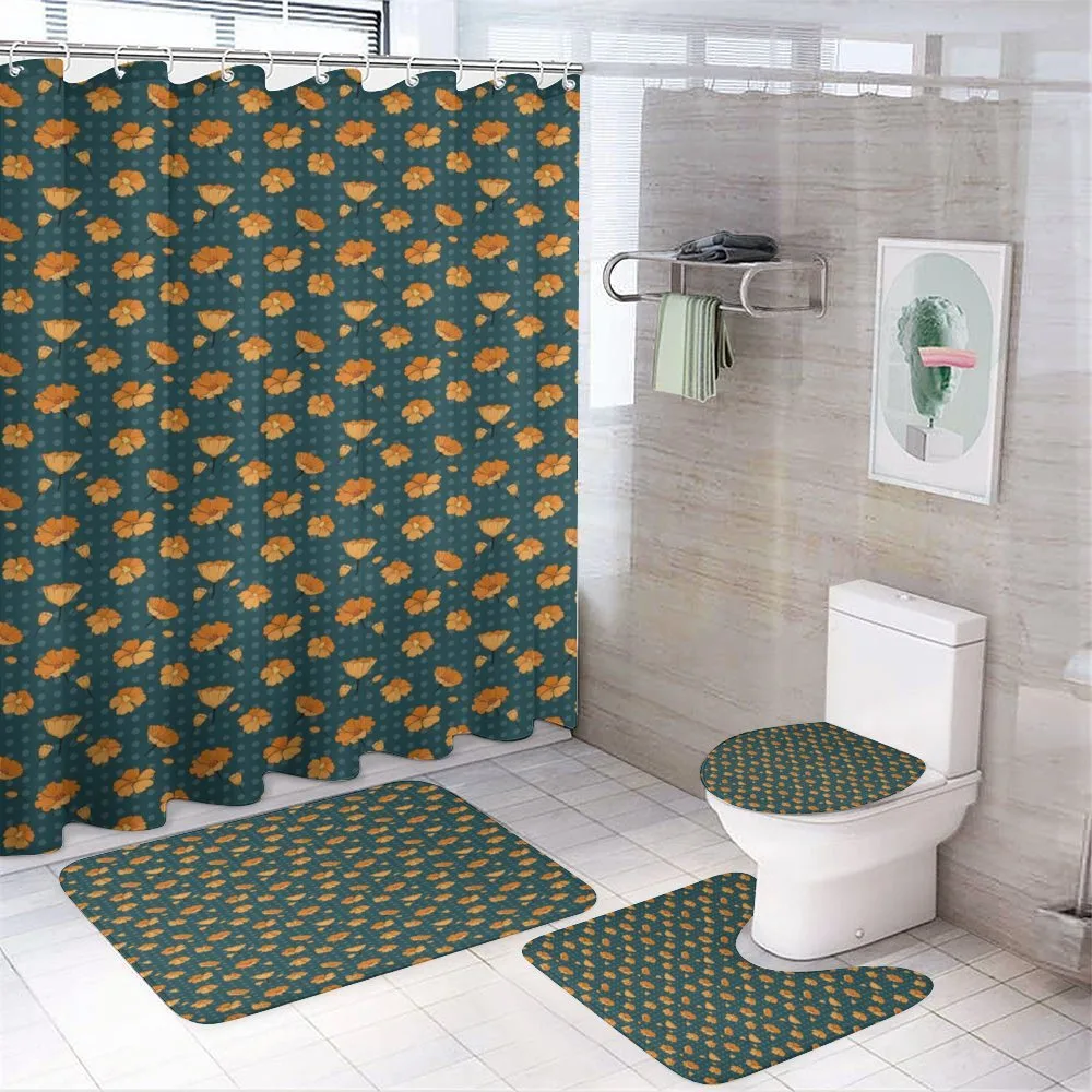 Petal and Buds on Polka Dots — 4-Piece Bathroom Set preview