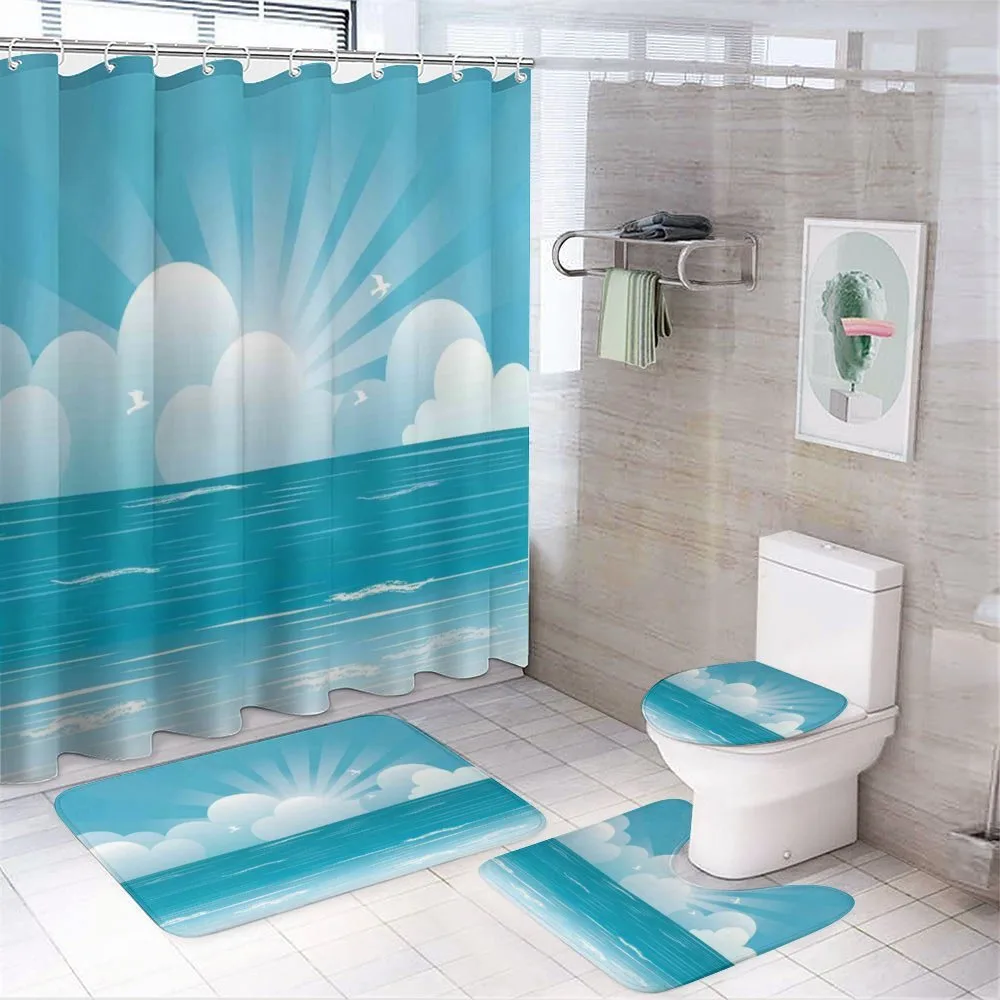 Rising Sun and Seagulls — 4-Piece Bathroom Set preview