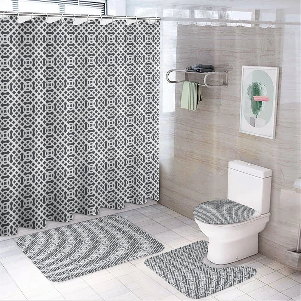 Curved Diagonal Lines — 4-Piece Bathroom Set preview