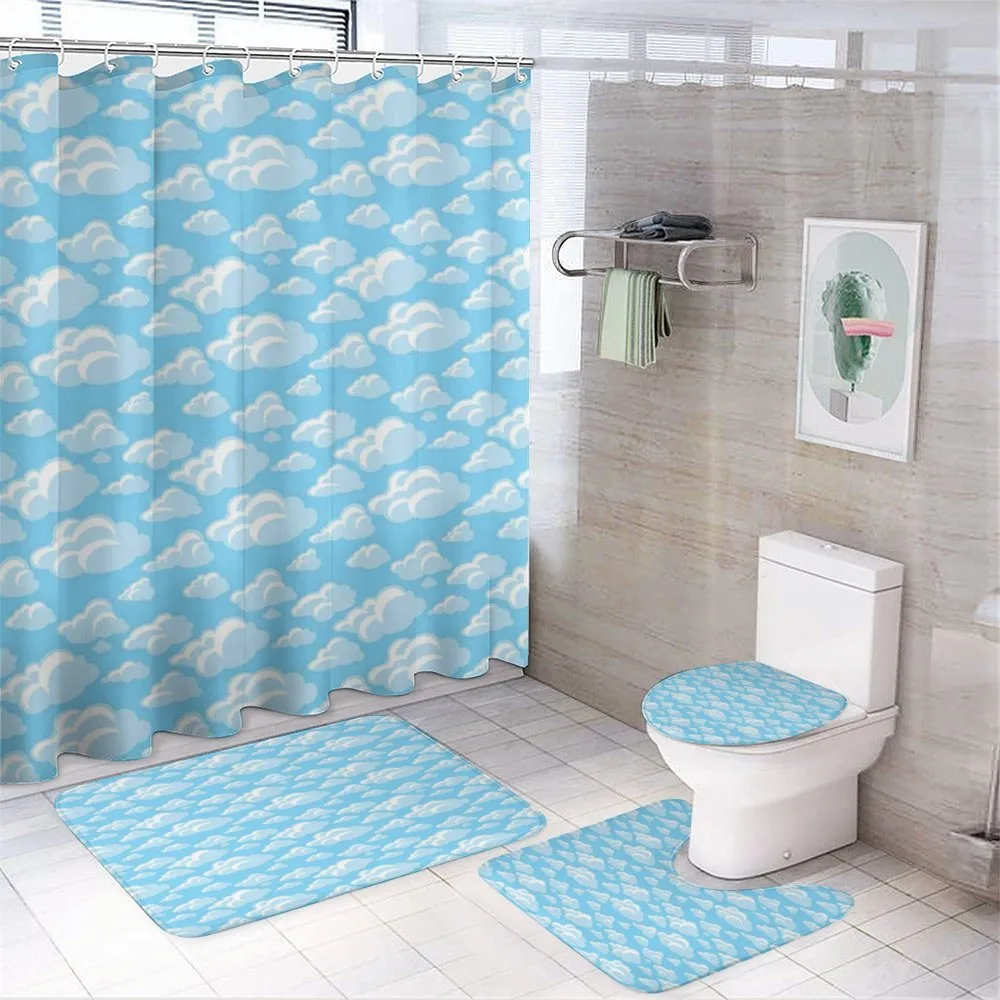 Floating Bubbly Clouds — 4-Piece Bathroom Set preview