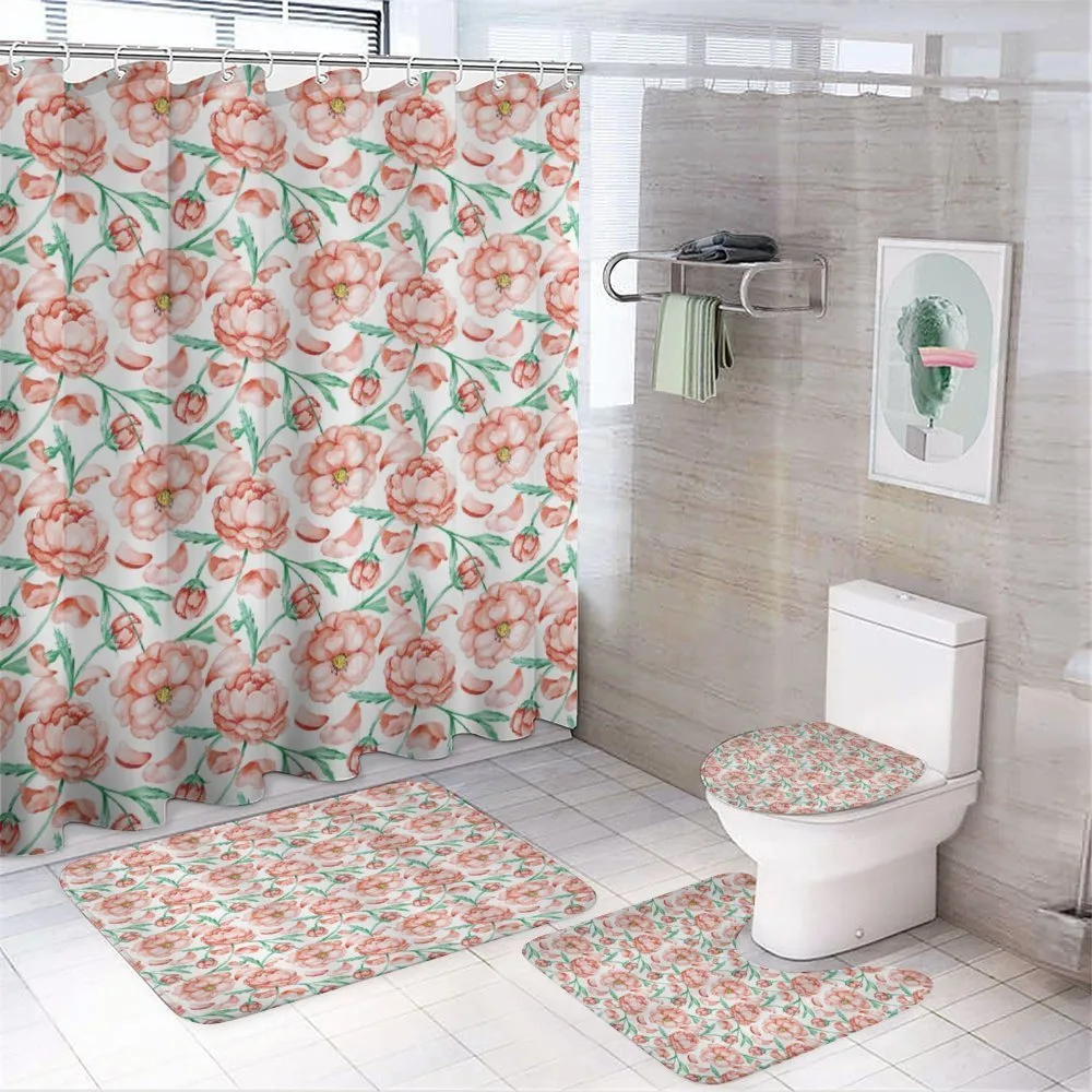 Floral Nature Love Art Pattern — 4-Piece Bathroom Set preview