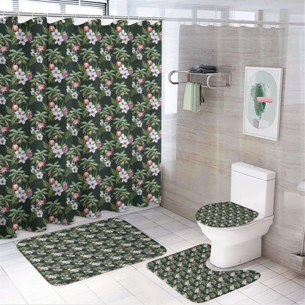 Exotic Flamingo Bouquet — 4-Piece Bathroom Set preview