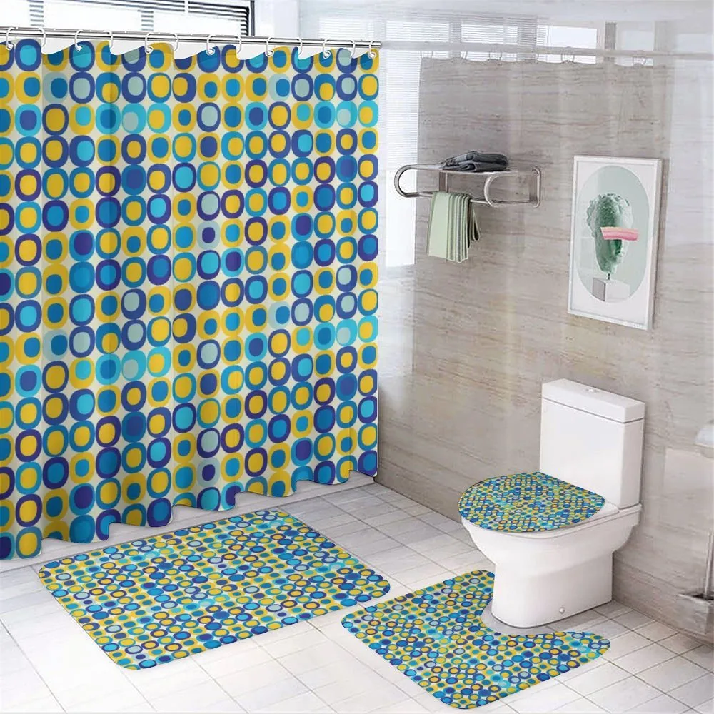 Circular Motifs — 4-Piece Bathroom Set preview