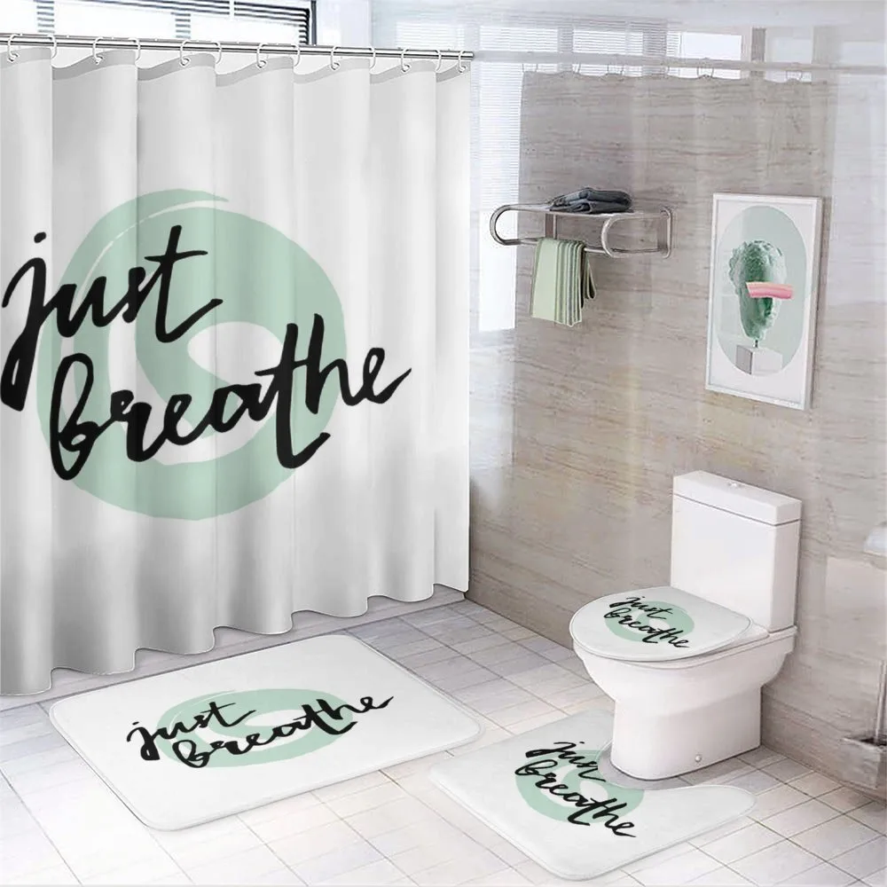 Modern Brush Words — 4-Piece Bathroom Set preview