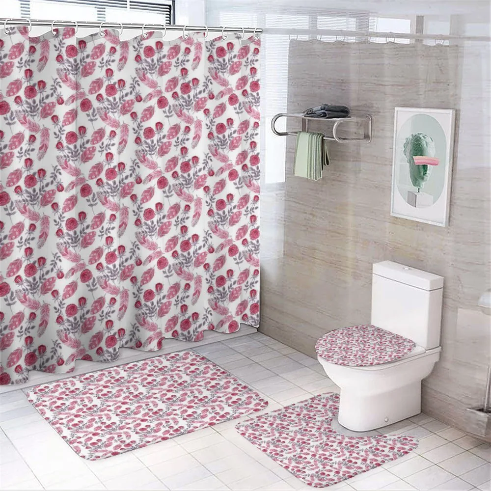 Romantic Retro Roses — 4-Piece Bathroom Set preview
