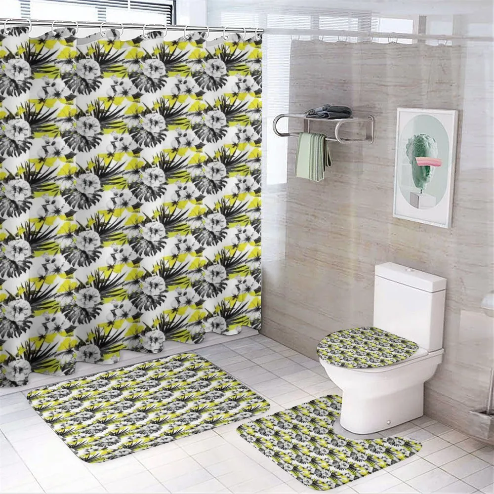 Hibiscus Buds and Blossoms — 4-Piece Bathroom Set preview