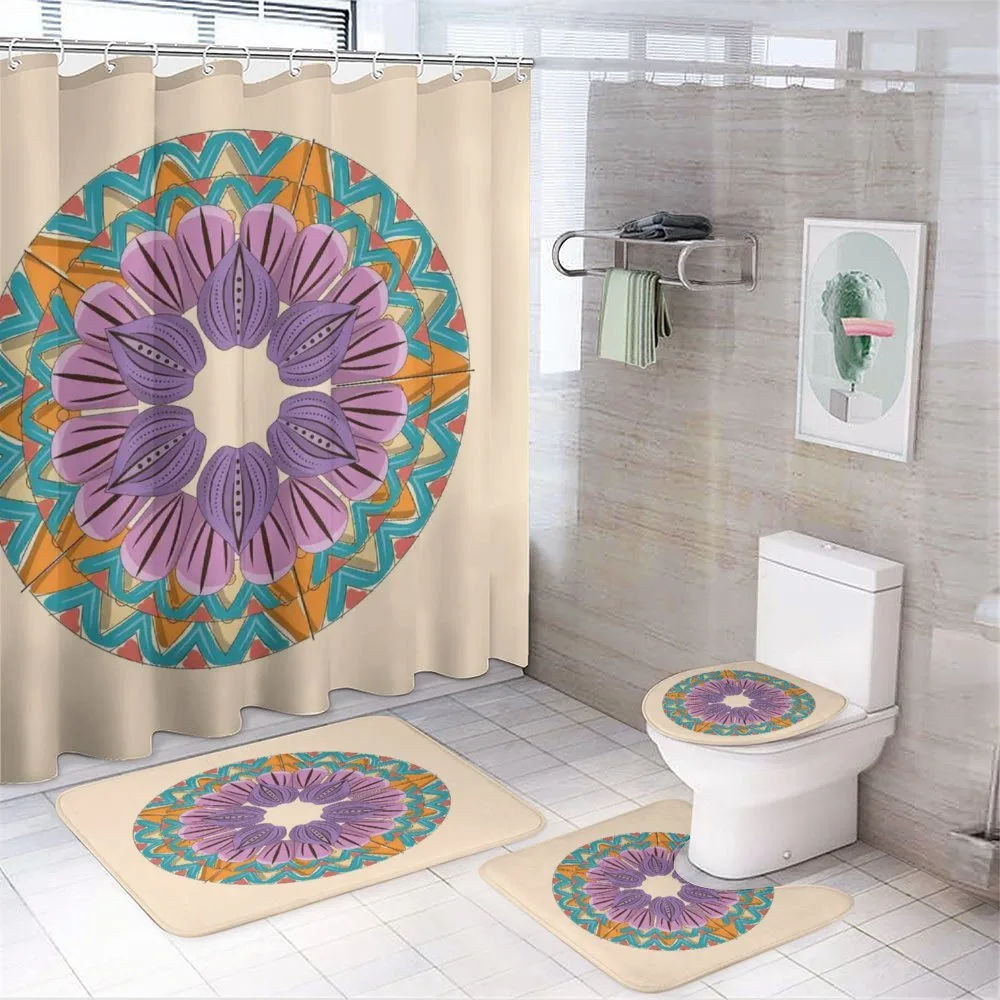 Rotating Zigzag Lines — 4-Piece Bathroom Set preview