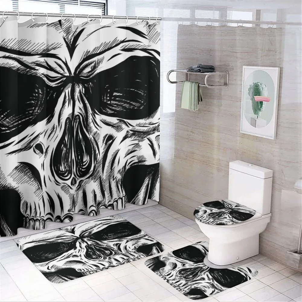 Gothic Sketch Evil Face — 4-Piece Bathroom Set preview