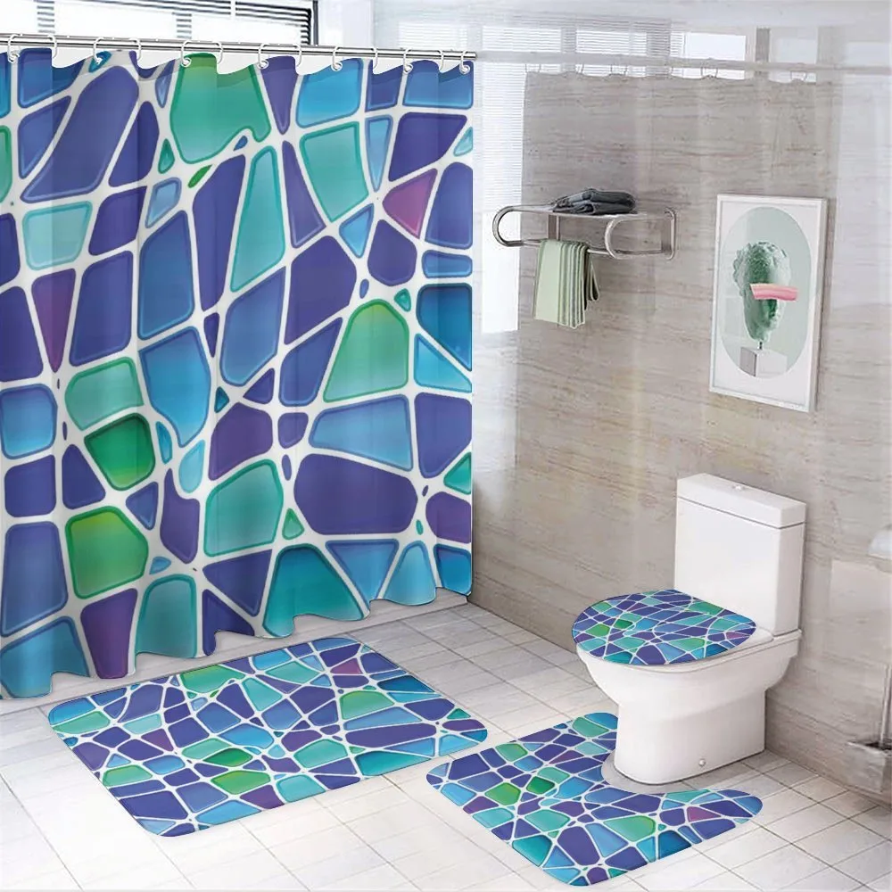 Mosaic Trippy Vivid — 4-Piece Bathroom Set preview