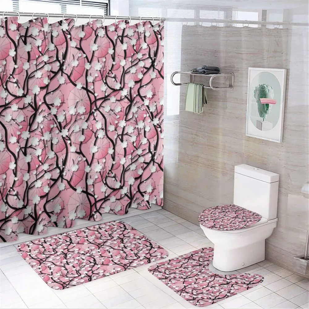 Sakura Tree Umbrellas — 4-Piece Bathroom Set preview