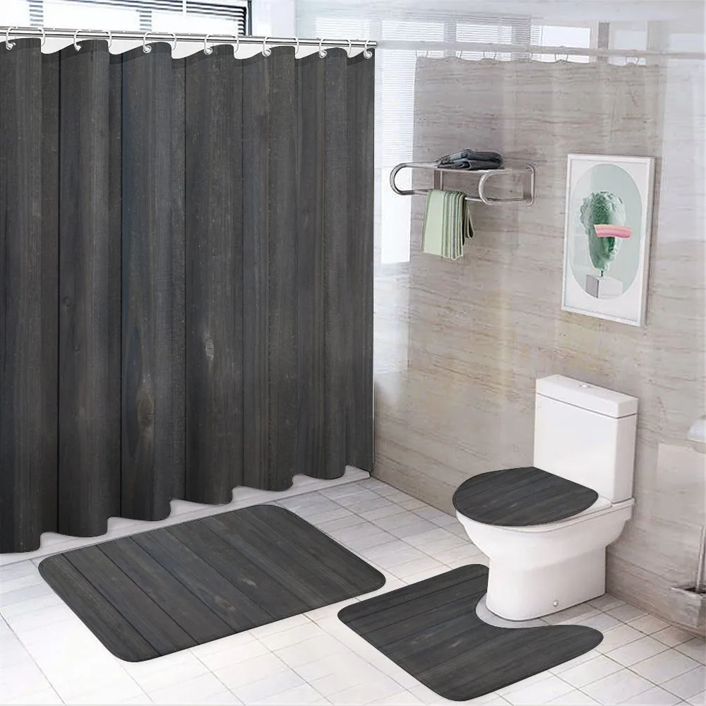 Wood Fence Rustic — 4-Piece Bathroom Set preview