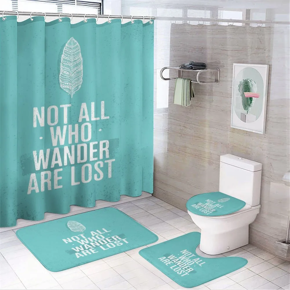 Boho Plant Grunge Look — 4-Piece Bathroom Set preview