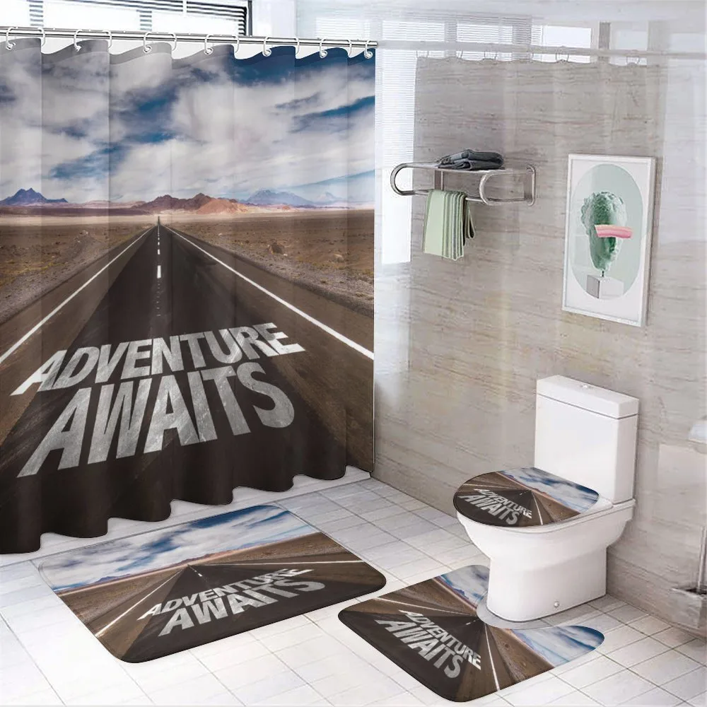 Road Trip Words Art — 4-Piece Bathroom Set preview