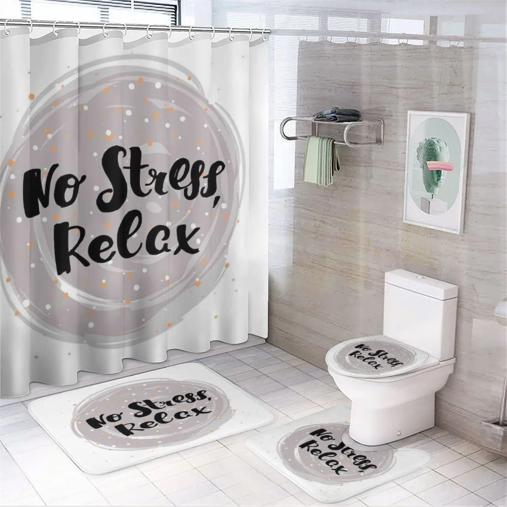 No Stress Relax Lettering — 4-Piece Bathroom Set preview