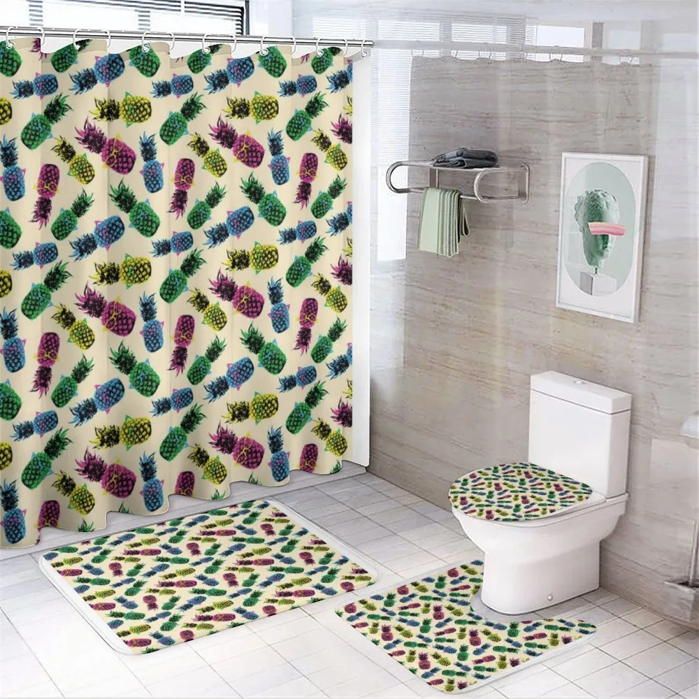 80s Vibrant Pineapple — 4-Piece Bathroom Set preview