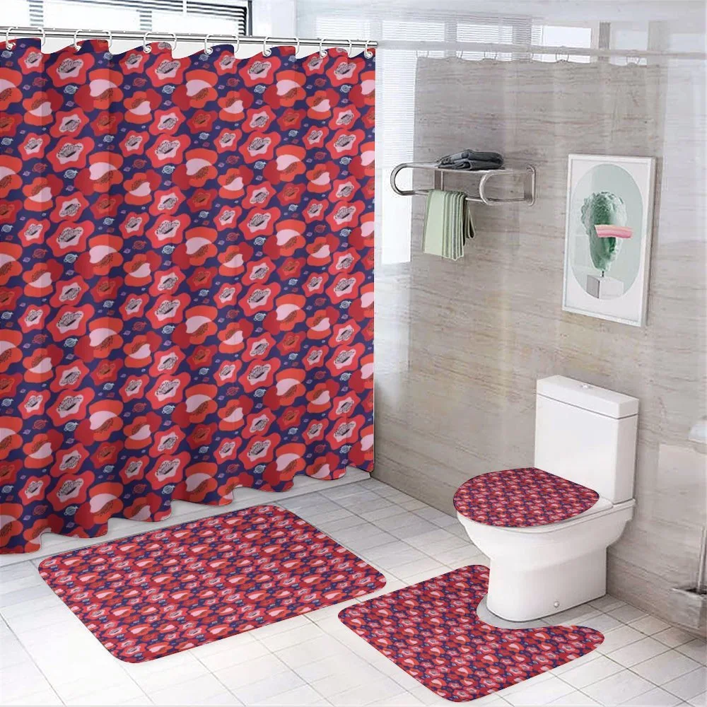 Blossoming Abstract Petals — 4-Piece Bathroom Set preview