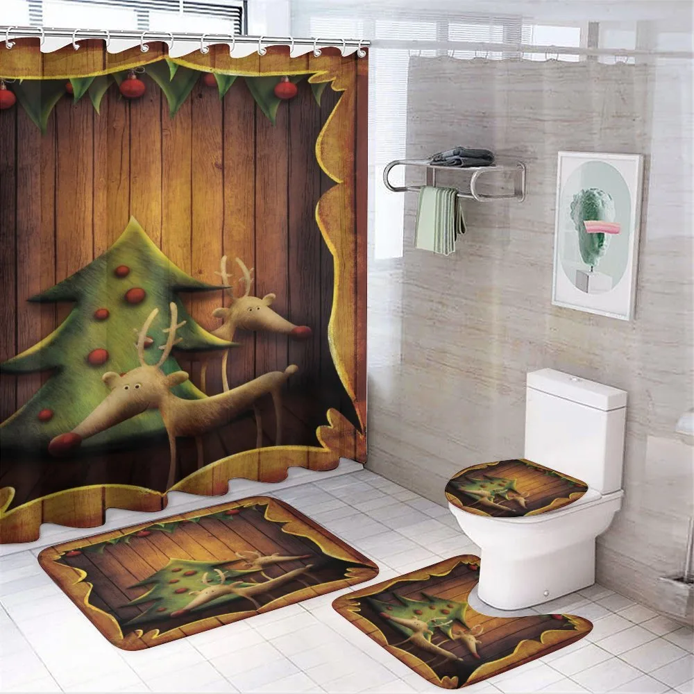 Deers Tree Wood Frame — 4-Piece Bathroom Set preview