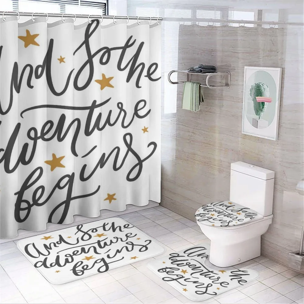 Adventure Begins Message — 4-Piece Bathroom Set preview