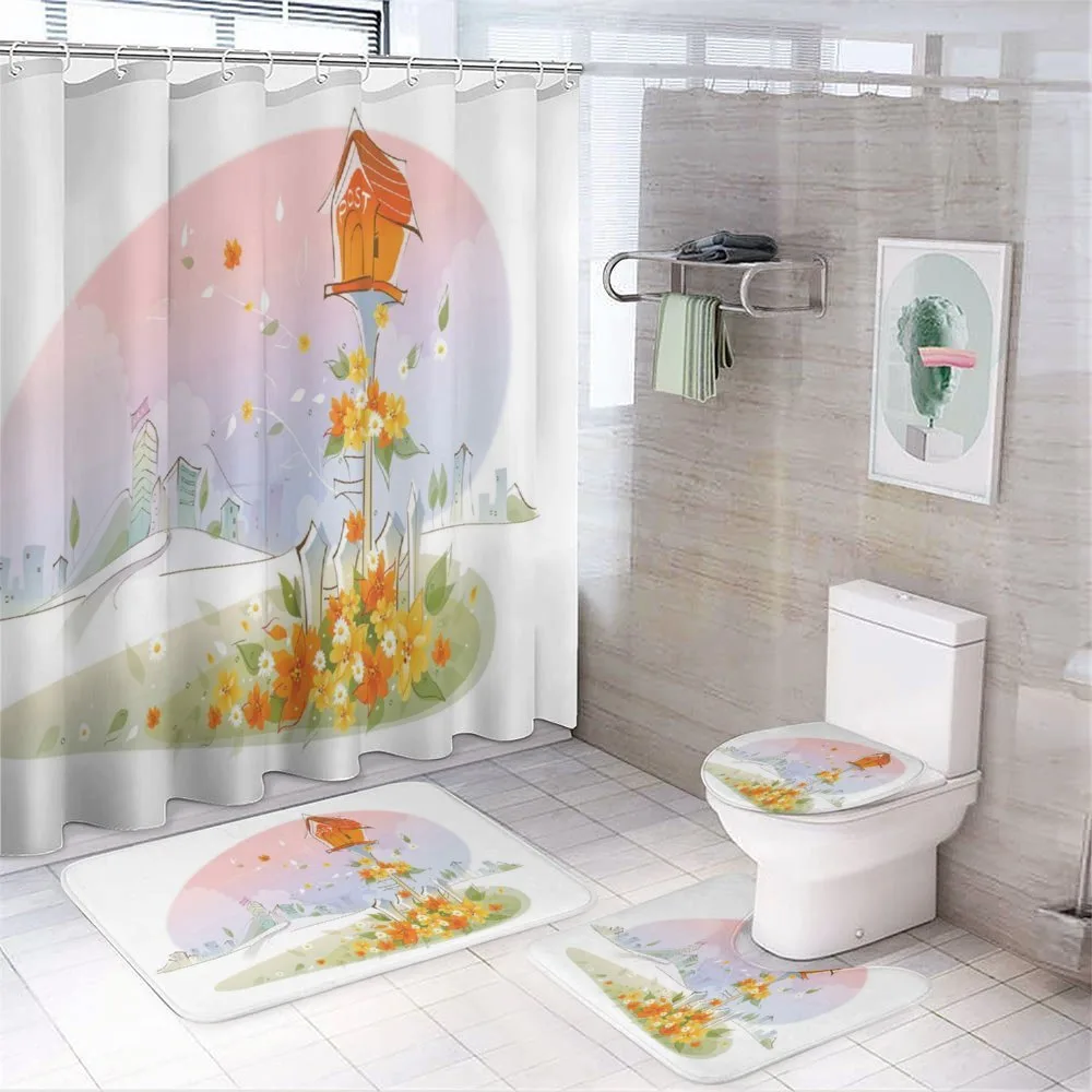 Floral Nest of Birds — 4-Piece Bathroom Set preview