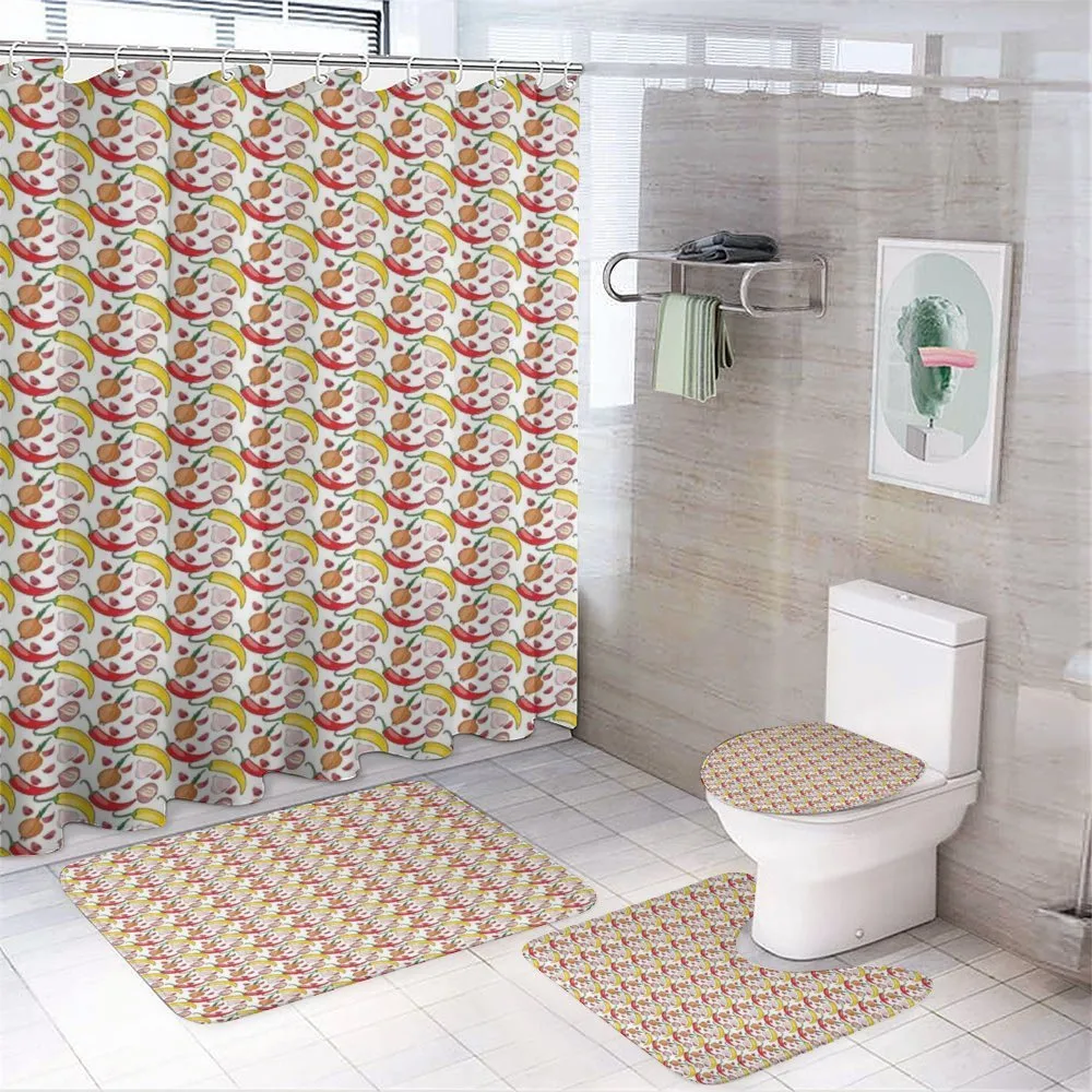 Peppers and Onions — 4-Piece Bathroom Set preview