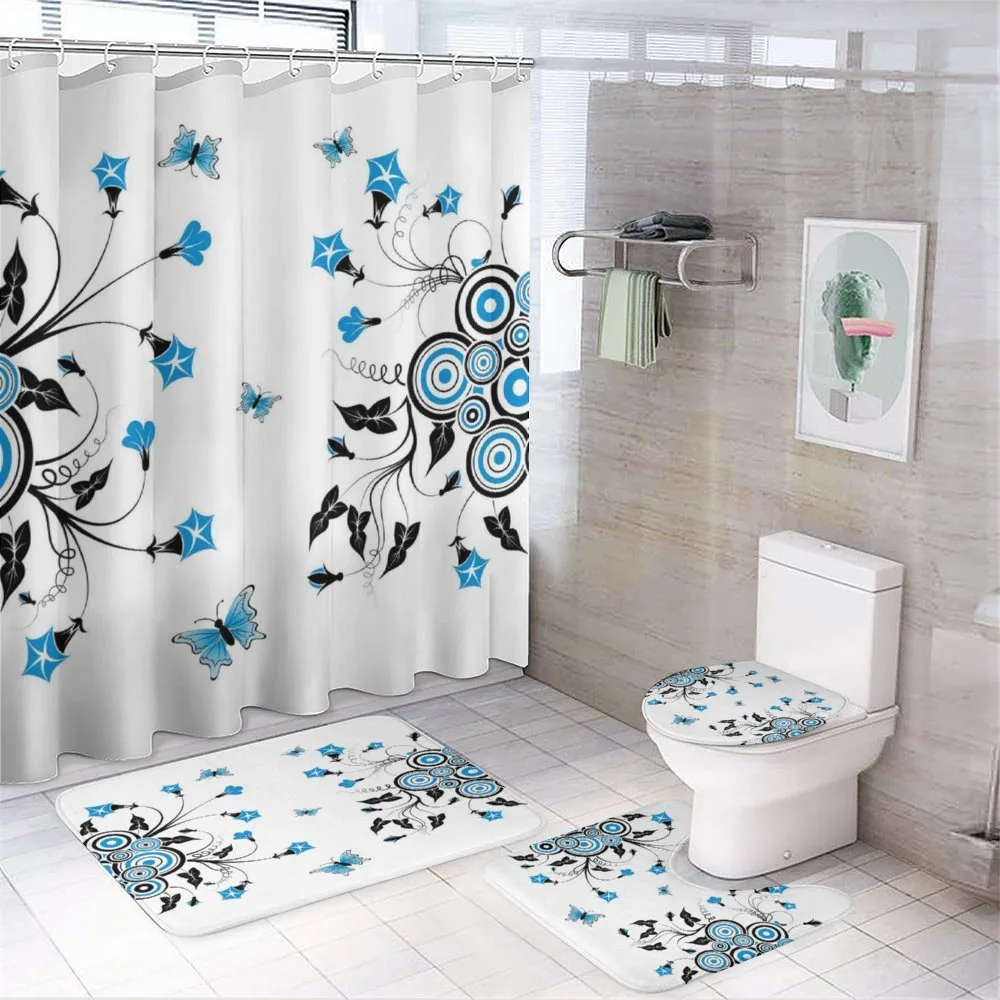 Nature Theme Flowers — 4-Piece Bathroom Set preview