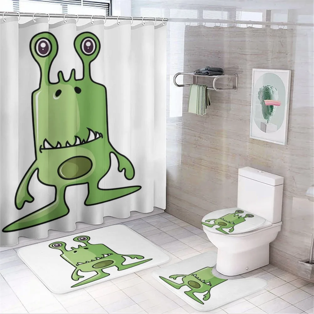 Single Monster Sharp Teeth — 4-Piece Bathroom Set preview