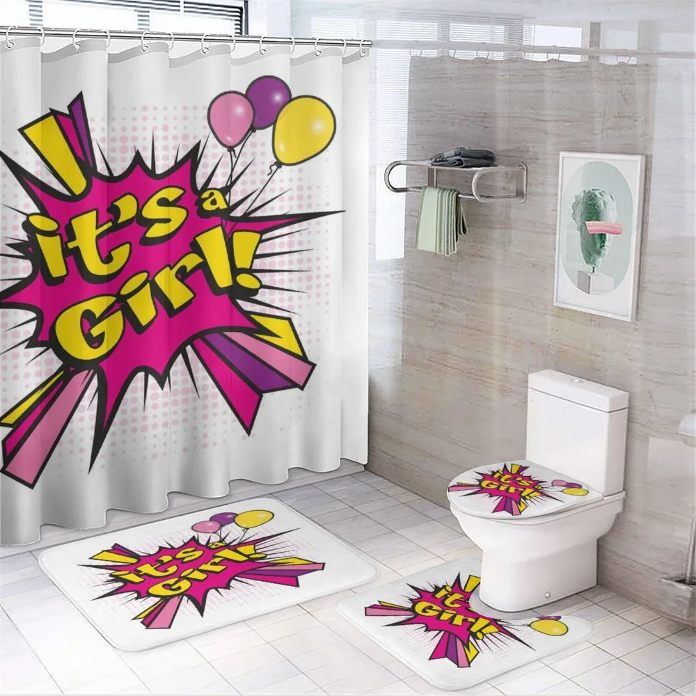 Its a Girl Pop Art — 4-Piece Bathroom Set preview