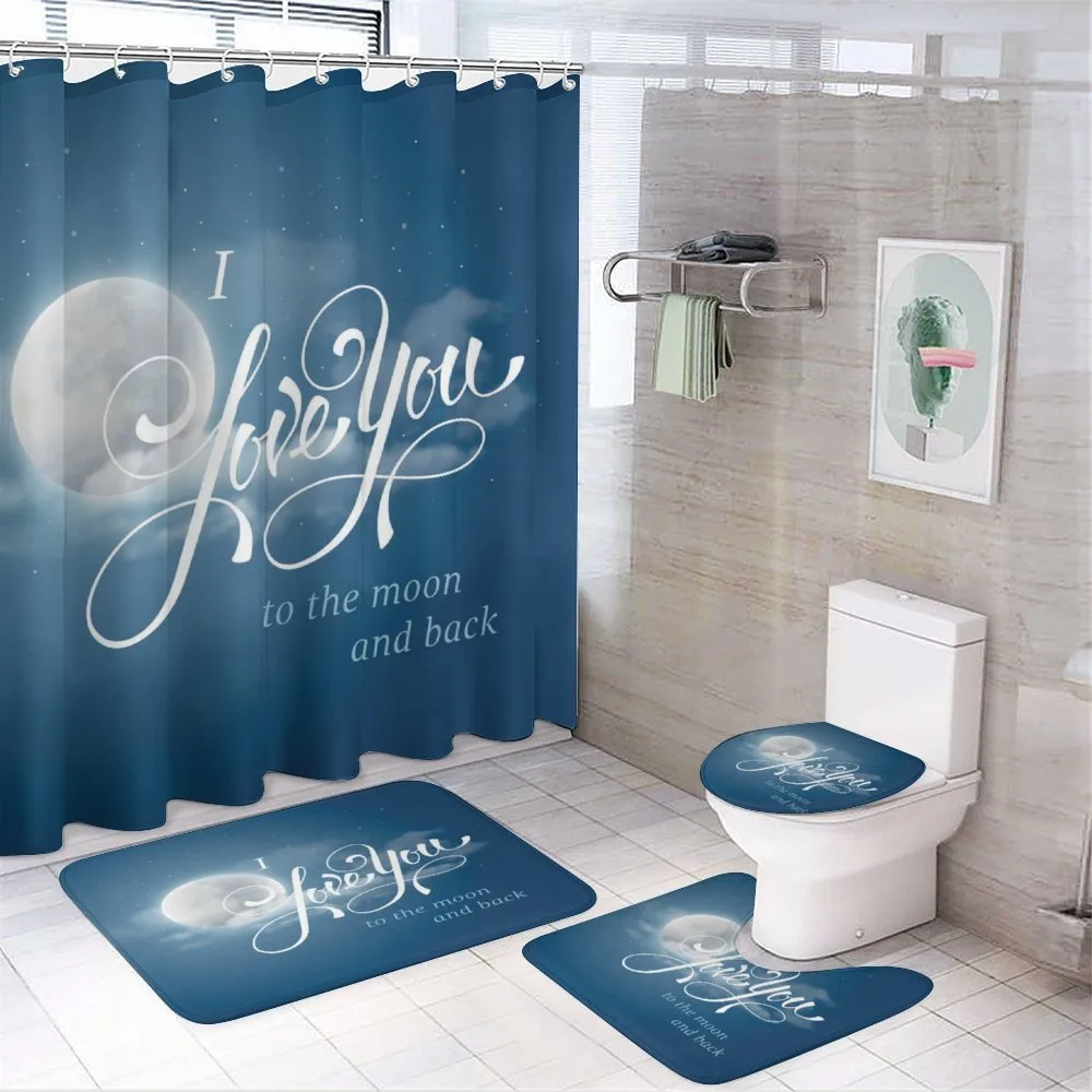 Night Sky Full Moon — 4-Piece Bathroom Set preview