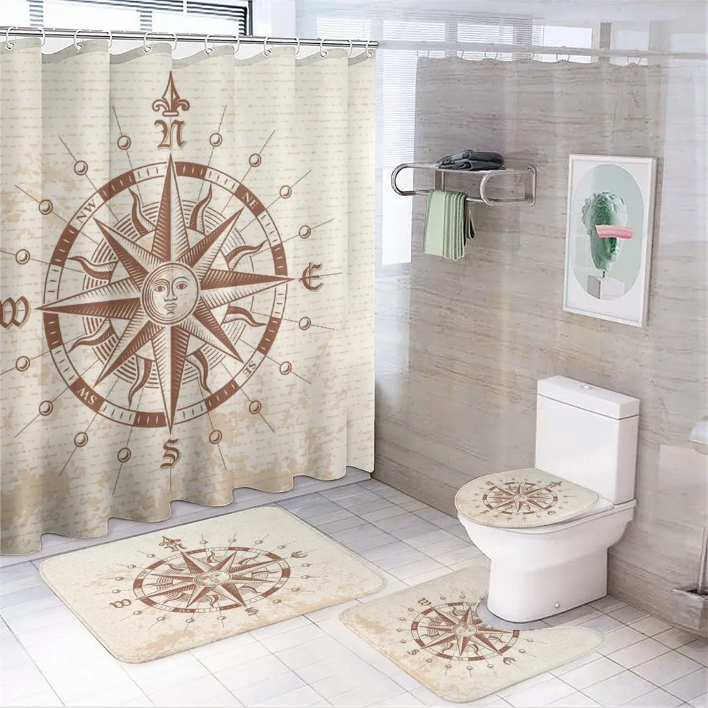 Vintage Compass — 4-Piece Bathroom Set preview