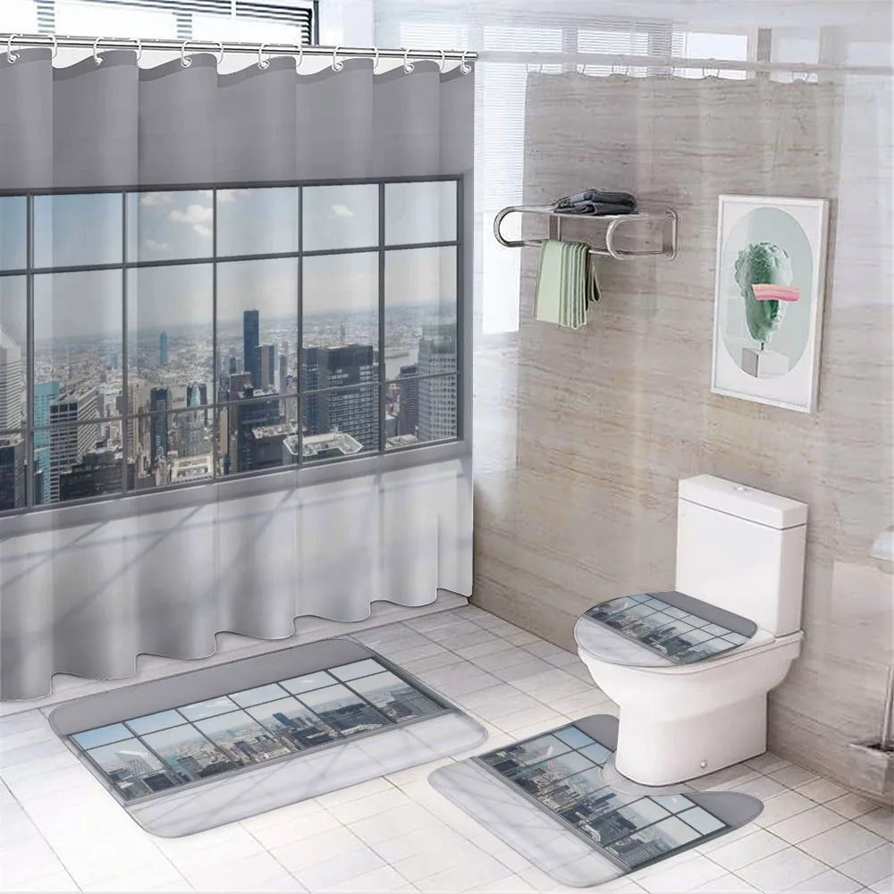 Big Window Downtown View — 4-Piece Bathroom Set preview
