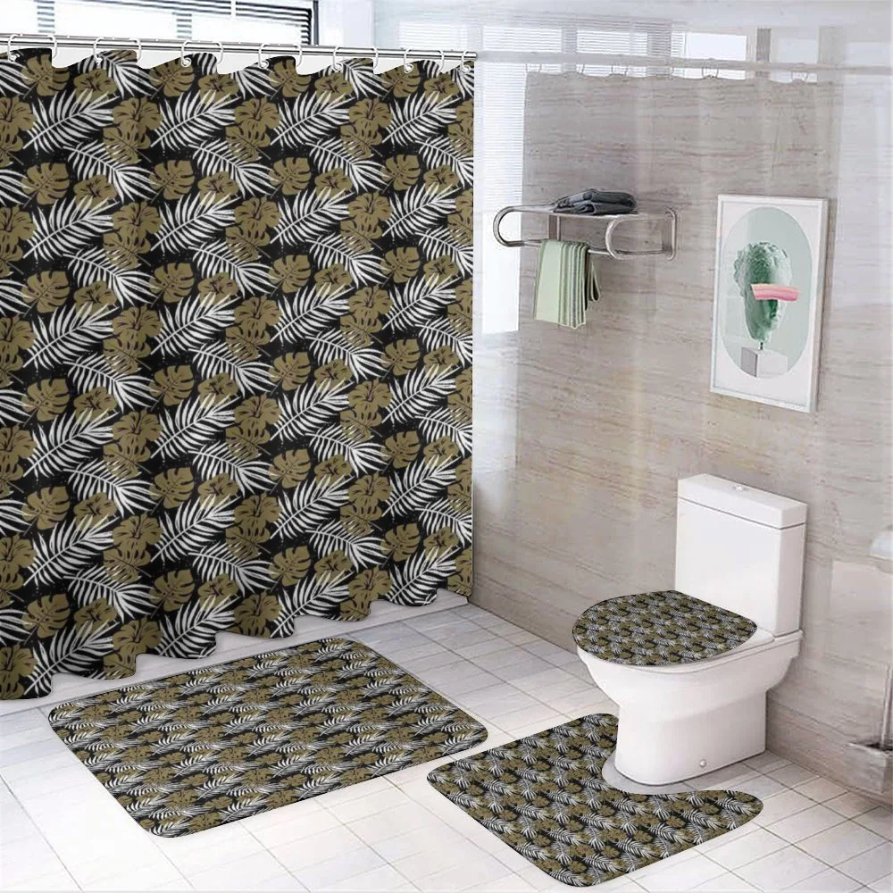 Tropic Foliage Motifs Dots — 4-Piece Bathroom Set preview