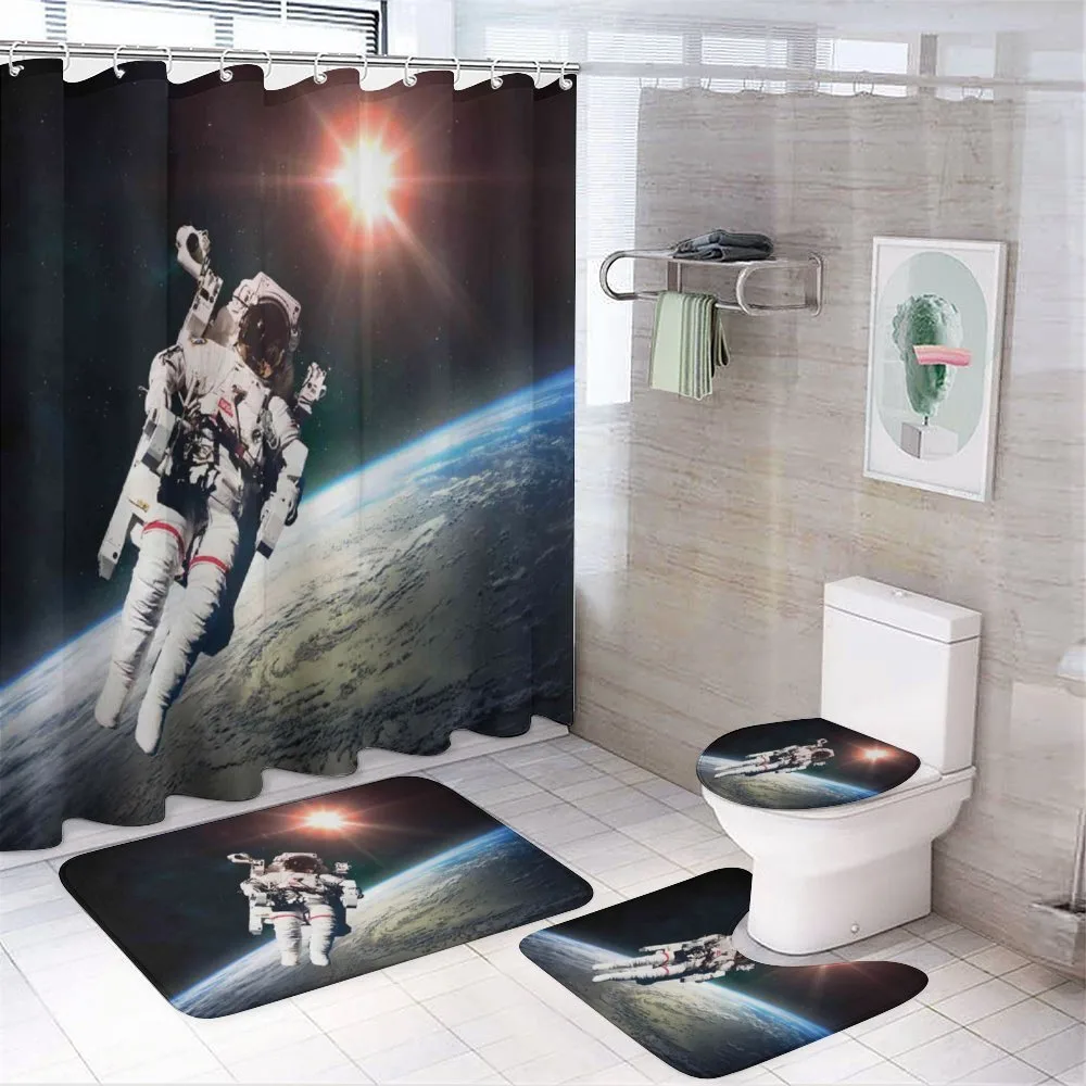 Astronaut with Sun Beams — 4-Piece Bathroom Set preview