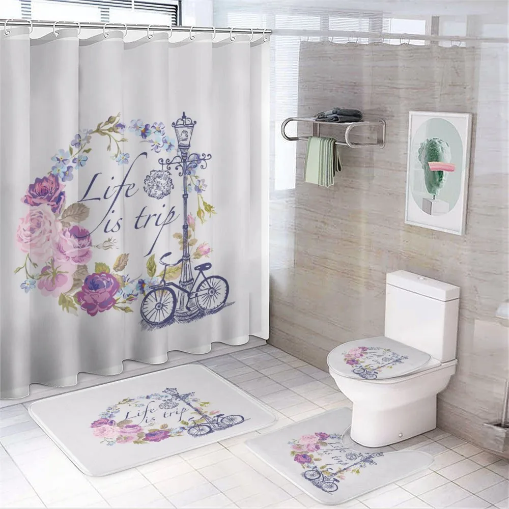 Life is Trip Words — 4-Piece Bathroom Set preview