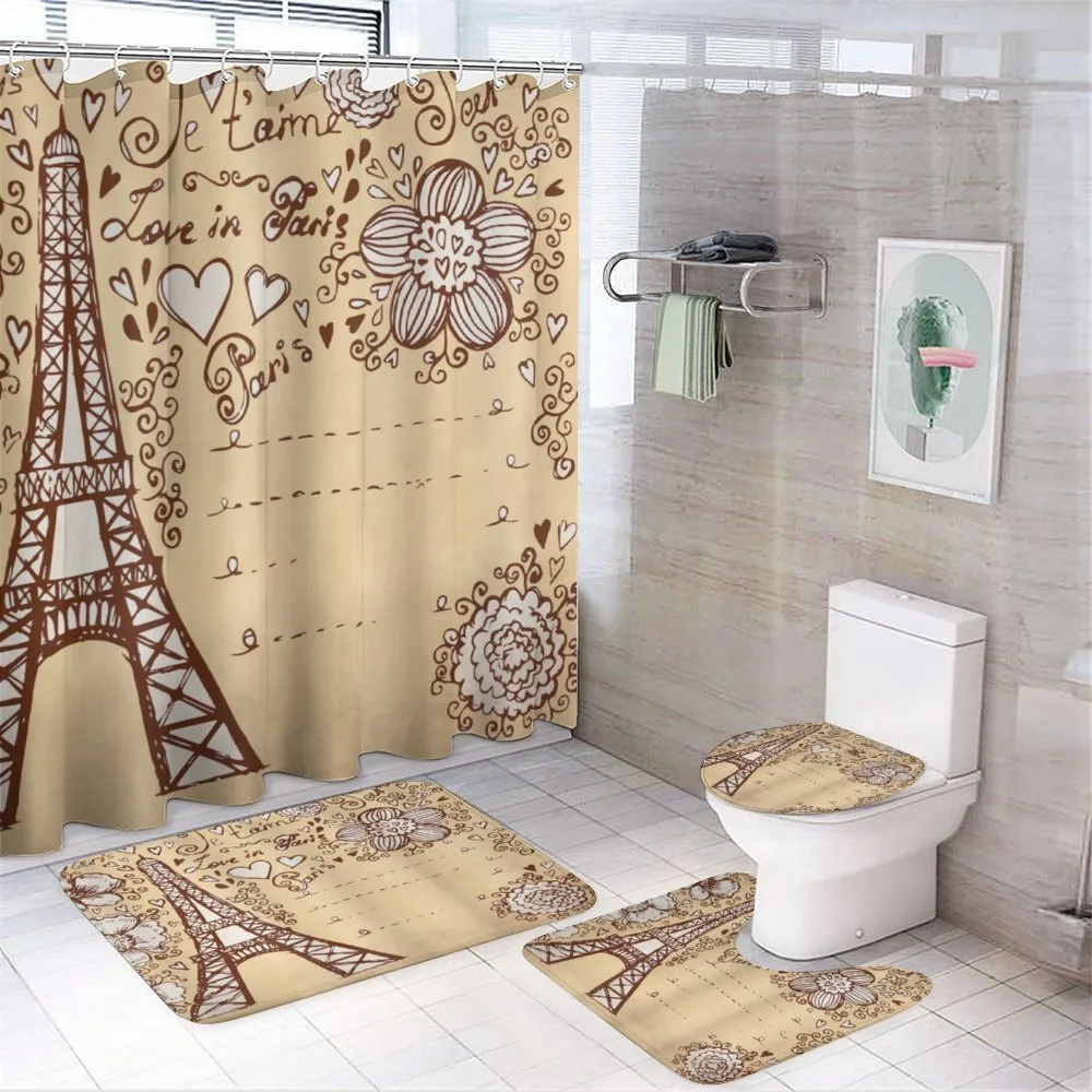 Love in Paris Flowers — 4-Piece Bathroom Set preview