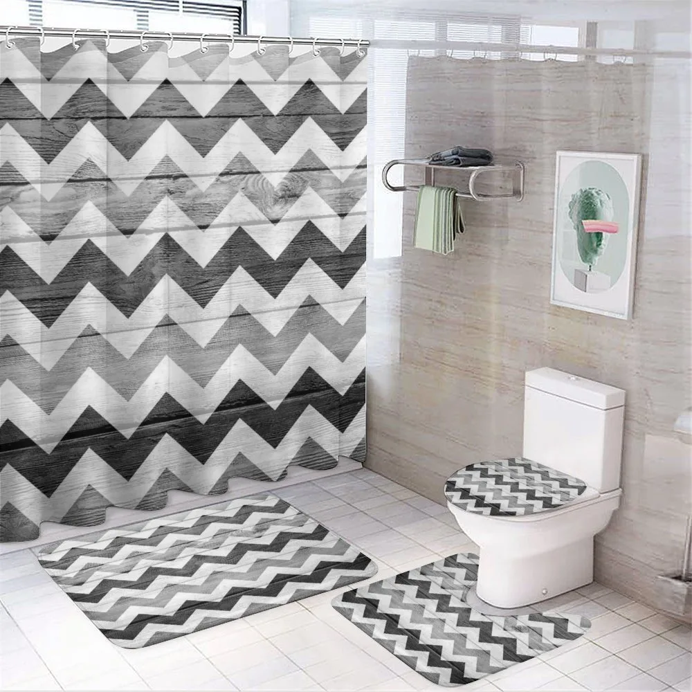 Wood Texture Pattern — 4-Piece Bathroom Set preview
