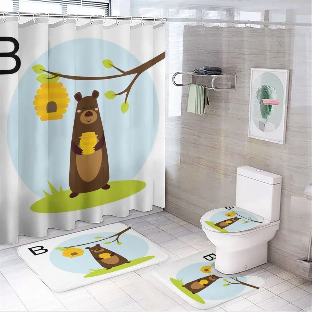 Funny Mammal Kids Alphabet — 4-Piece Bathroom Set preview