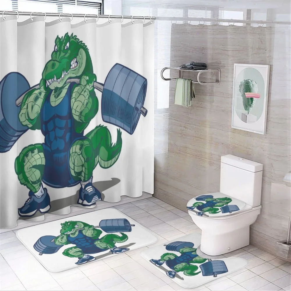 Cartoon Crocodile — 4-Piece Bathroom Set preview