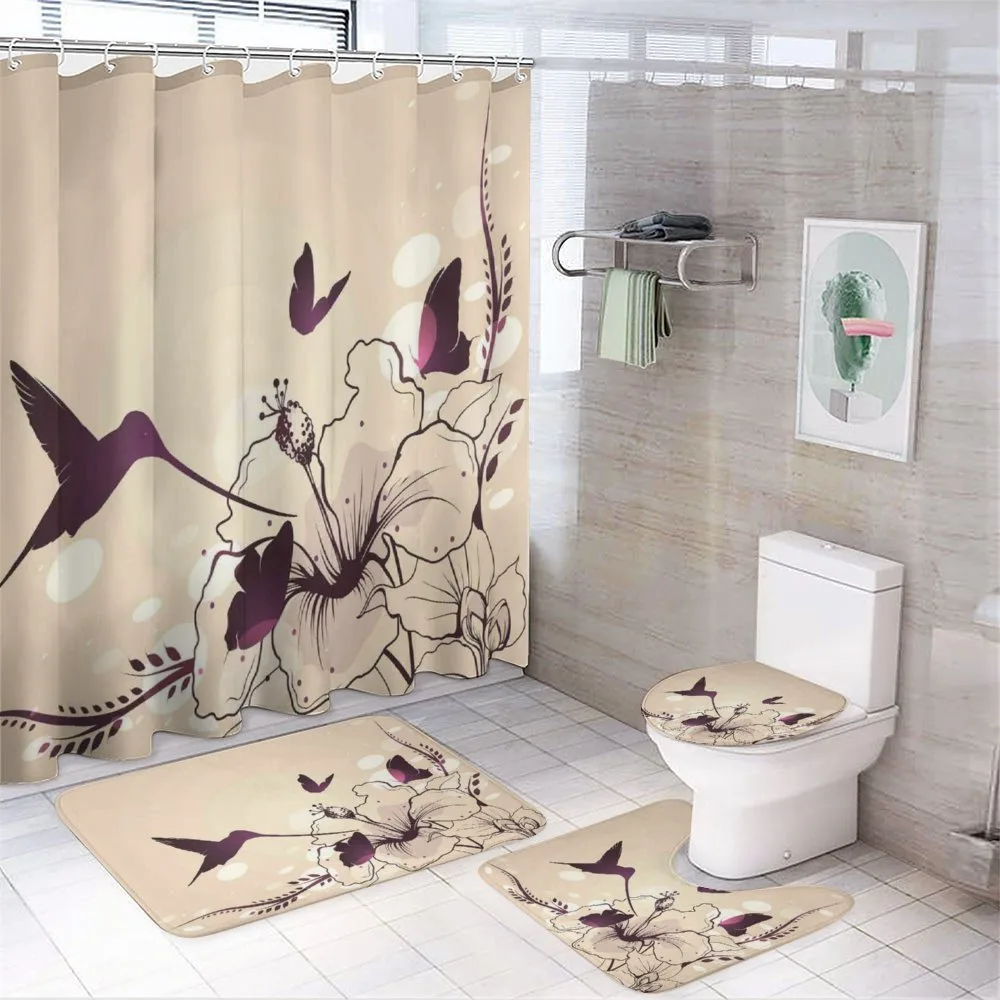 Flappy Tiny Hummingbirds — 4-Piece Bathroom Set preview