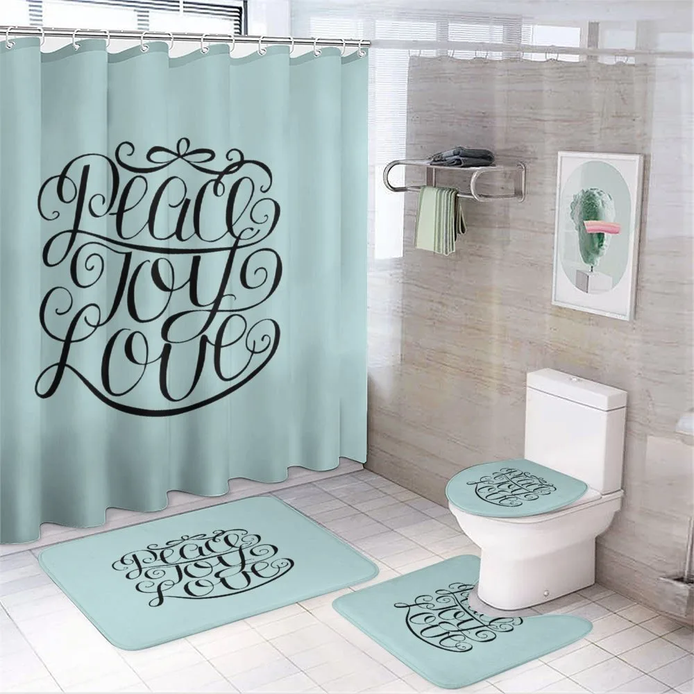 Peace Love Joy Lettering — 4-Piece Bathroom Set preview