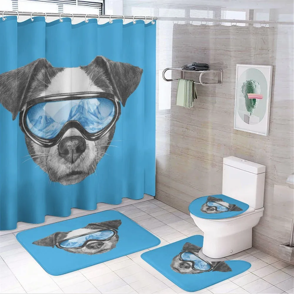 Skiing Cool Doggie — 4-Piece Bathroom Set preview