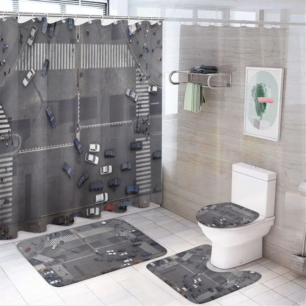 Road Intersection Paris — 4-Piece Bathroom Set preview
