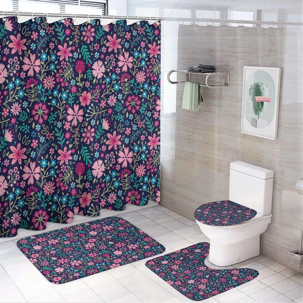 Vibrant Lily Bouquets — 4-Piece Bathroom Set preview