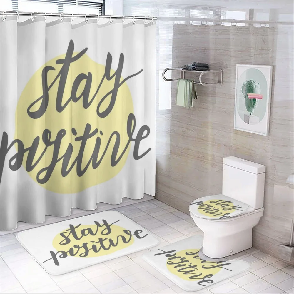 Text Pastel Round — 4-Piece Bathroom Set preview