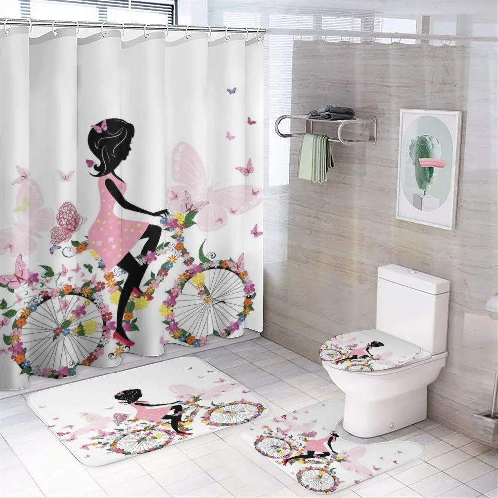 Girl Flower Butterflies — 4-Piece Bathroom Set preview