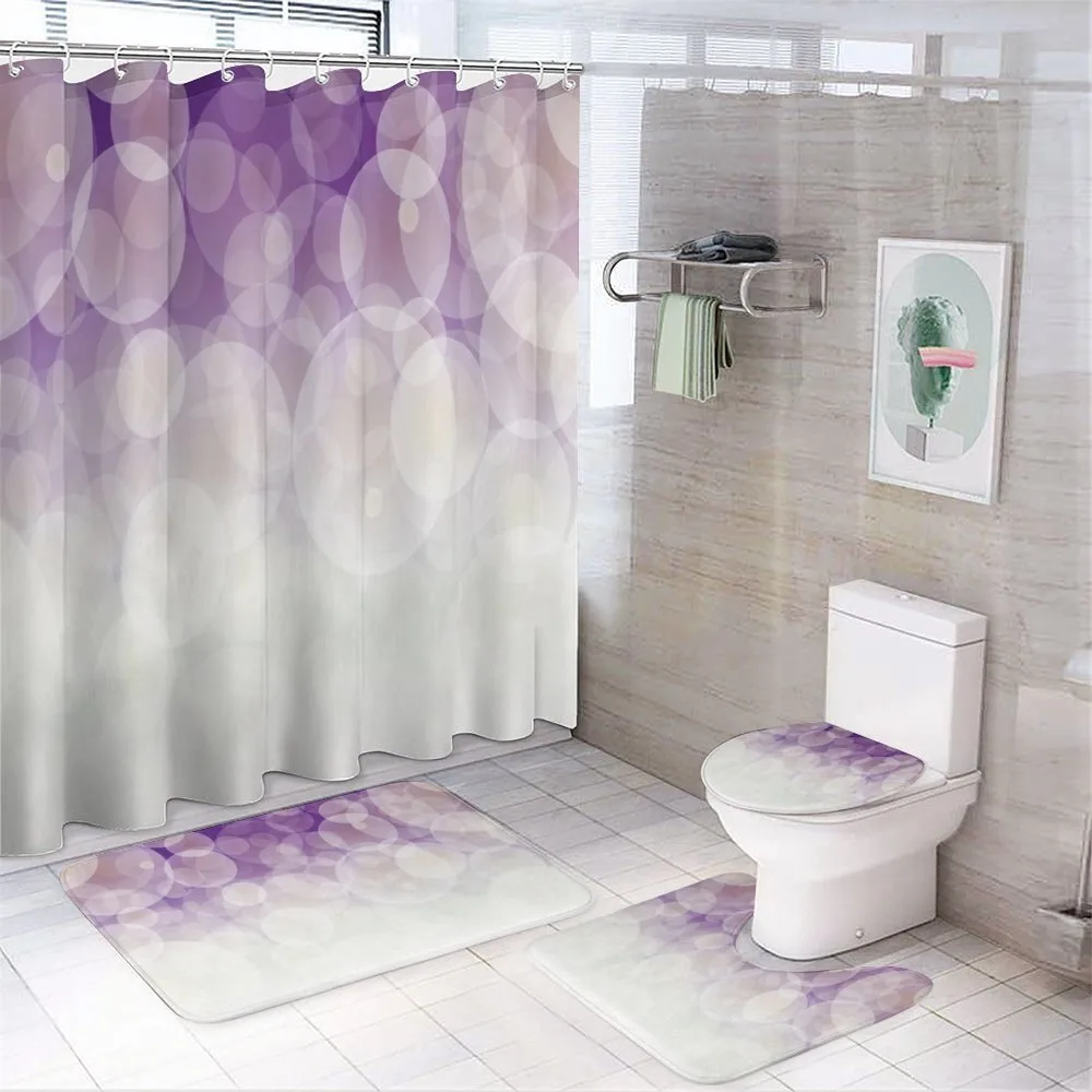 Hazy Circles Digital — 4-Piece Bathroom Set preview