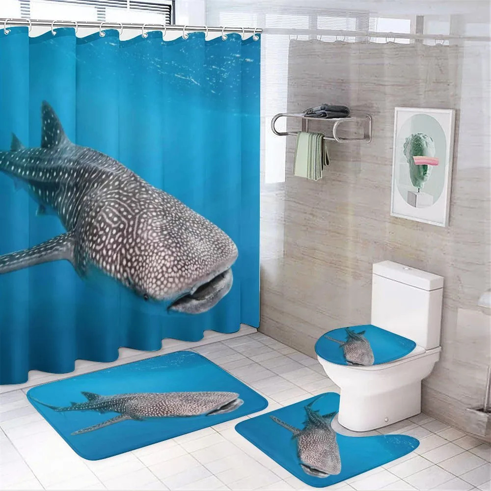 Swimming Whale Sea — 4-Piece Bathroom Set preview