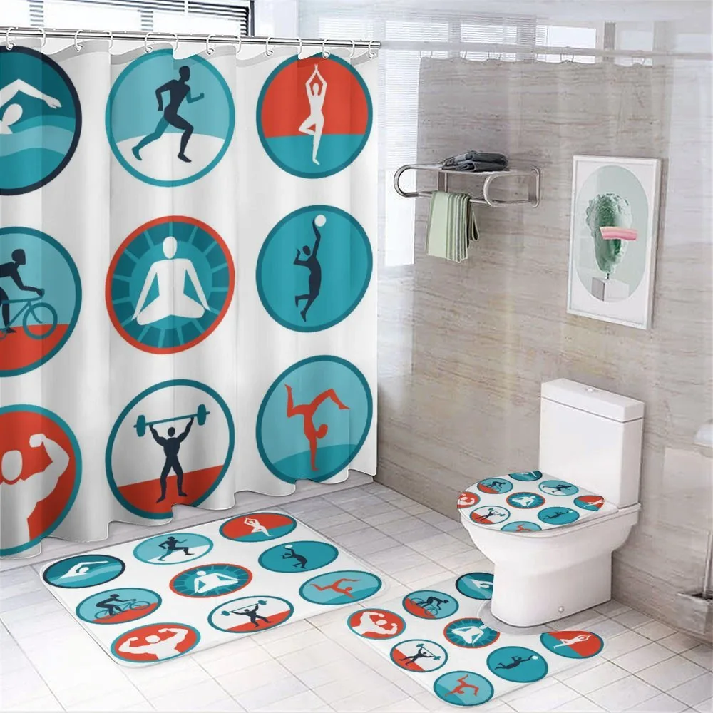 Jog Swim Meditation — 4-Piece Bathroom Set preview