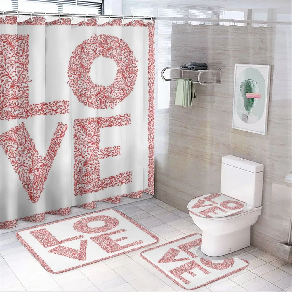 Floral Valentines Day — 4-Piece Bathroom Set preview