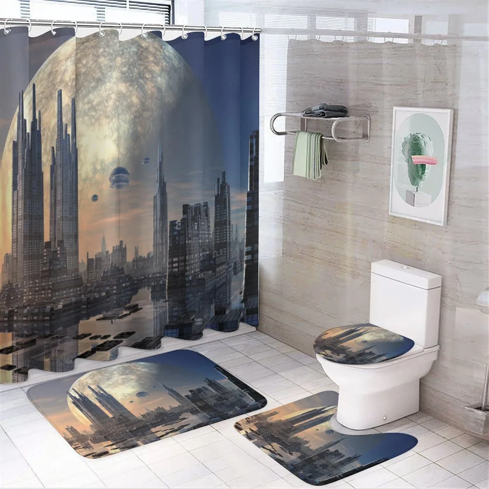 Spacecraft in Formation — 4-Piece Bathroom Set preview