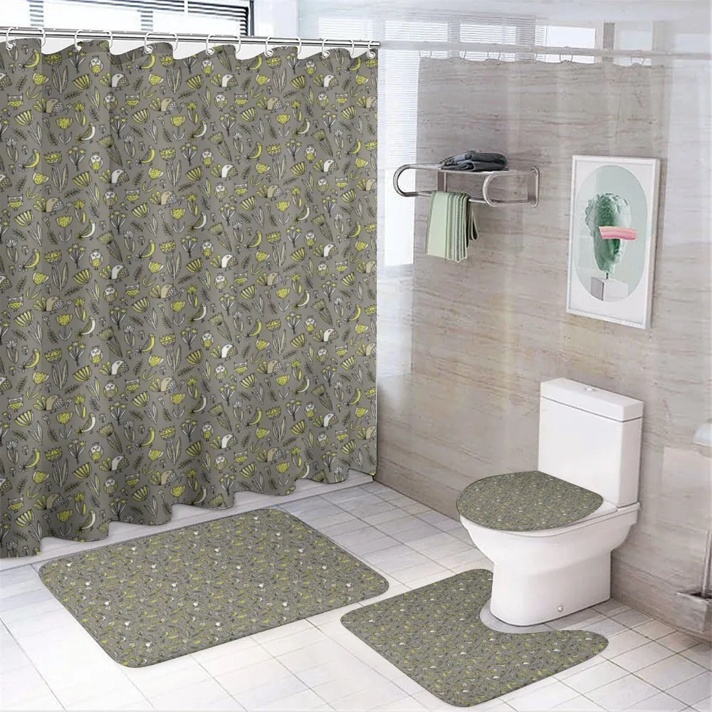 Abstract Avian Tulips — 4-Piece Bathroom Set preview